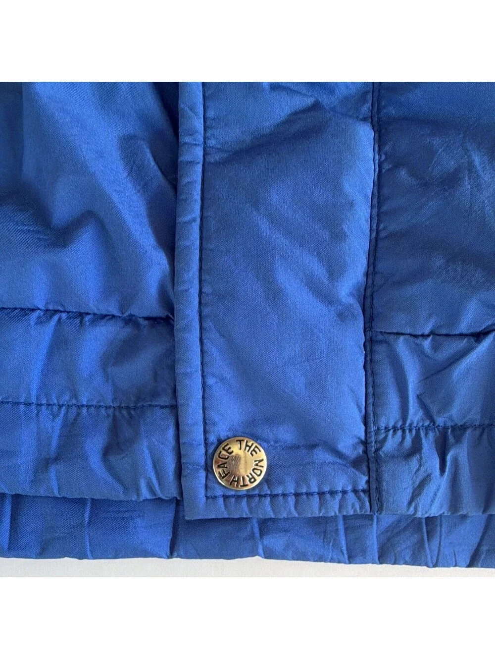 Vintage The North Face Men's Blue Red Solid Full Zip Logo Jacket Pockets Size M